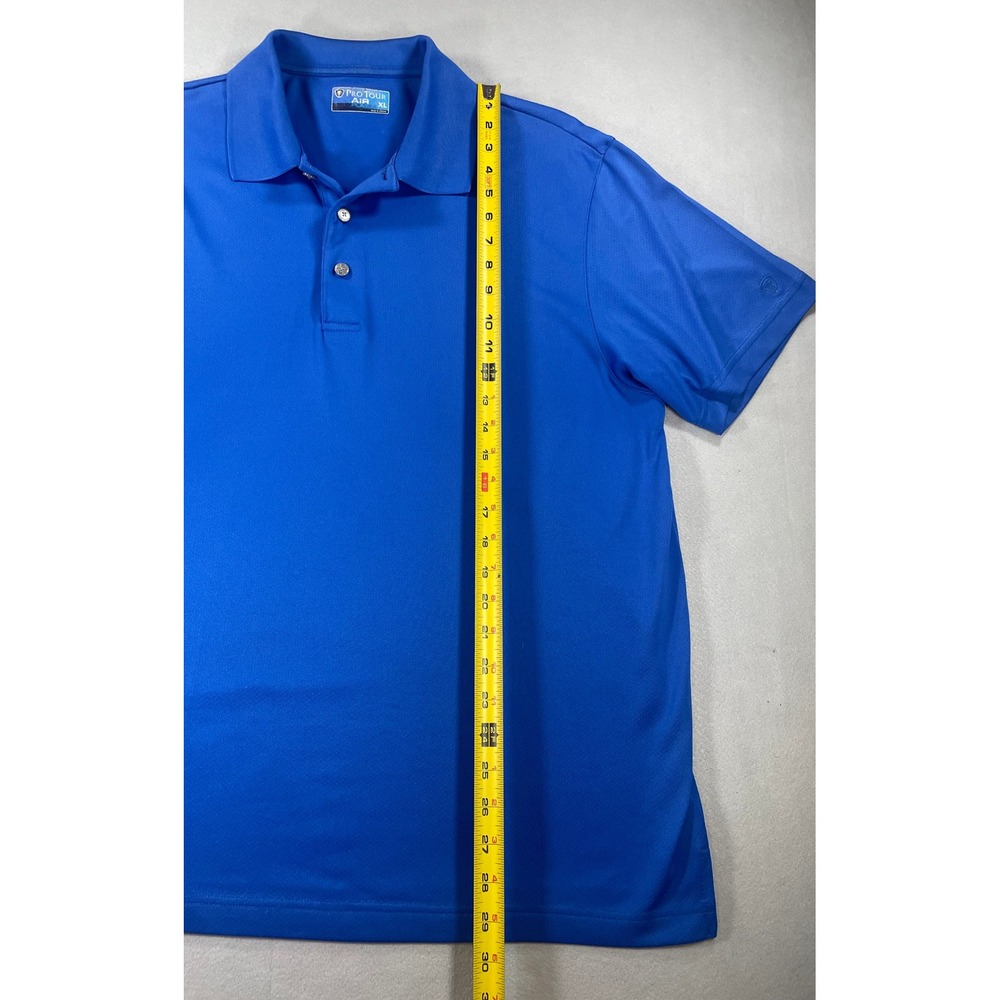 Pro Tour Air Play Mens XL Blue Performance Golf Polo Shirt Short Sleeve Mesh - Picture 6 of 8